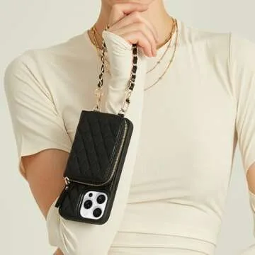 LAMEEKU iPhone 16 Pro Wallet Case with RFID Blocking