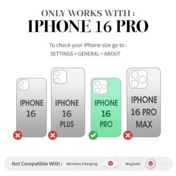 LAMEEKU iPhone 16 Pro Wallet Case with RFID Blocking