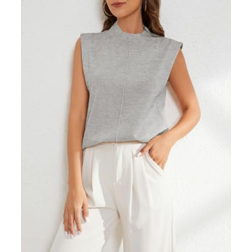 MISSACTIVER Women's Mock Neck Sleeveless Sweater Vest