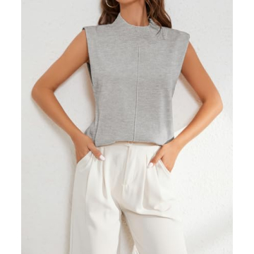 MISSACTIVER Women's Mock Neck Sleeveless Sweater Vest
