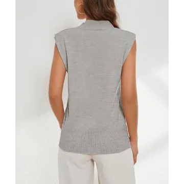 MISSACTIVER Women's Mock Neck Sleeveless Sweater Vest