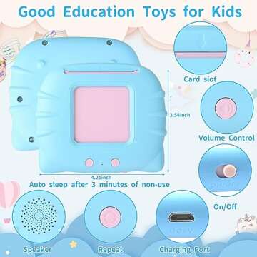 Toddler Talking Flash Cards for Kids with 224 Sight Words, Speech Therapy Autism Sensory Toys, Learning Educational Toddlers Toys for Boys and Girls Ages 1 2 3 4 5 Year Easter Basket Stuffers for Kids