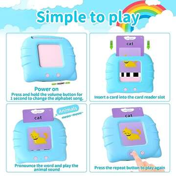 Toddler Talking Flash Cards for Kids with 224 Sight Words, Speech Therapy Autism Sensory Toys, Learning Educational Toddlers Toys for Boys and Girls Ages 1 2 3 4 5 Year Easter Basket Stuffers for Kids