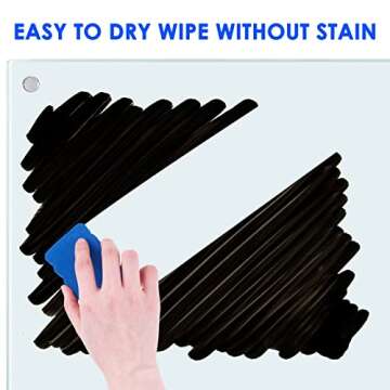 MAXTEK 36x24 Magnetic Glass Dry Erase White Board