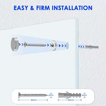 MAXTEK 36x24 Magnetic Glass Dry Erase White Board