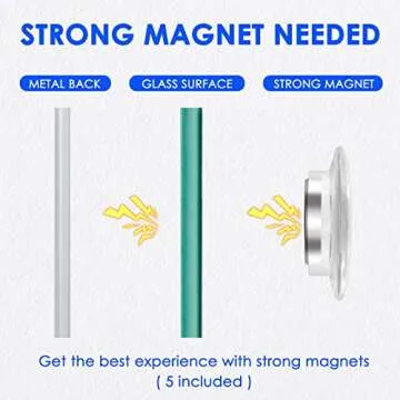 MAXTEK 36x24 Magnetic Glass Dry Erase White Board