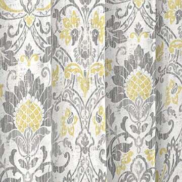 MARBLE HILL Shower Curtains for Bathroom - Rayna 72" x 72" Machine Washable Bath Curtains, Gray