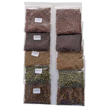 Variety Pack Sprouting Seeds Broccoli, Alfalfa, Radish, Mung beans & Salad Mix for Sprouts and Micro...