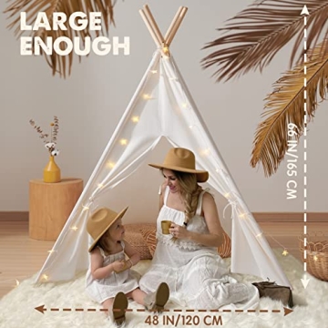 Tiny Land Teepee Tent for Kids: Cozy Play Space with Lights