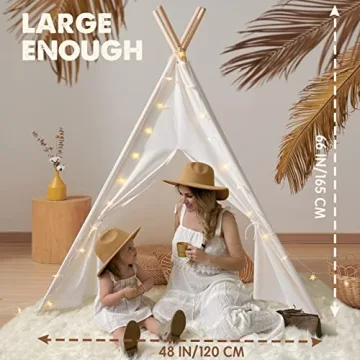 Tiny Land Teepee Tent for Kids: Cozy Play Space with Lights