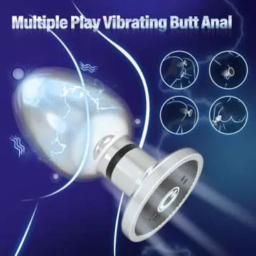 Electric Shock Vibrating Butt Plug, Estim Metal Anal Plug Men Male Prostate Massager Anal Sex Toys with 10 Vibrating & 6 Electric Shock Modes, Remote Control