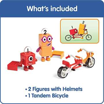 hand2mind Numberblocks One and Two Bike Adventure, Cartoon Action Figure Set, Toy Figures, Toy Vehic...