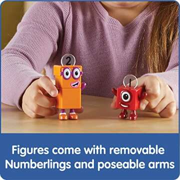 hand2mind Numberblocks One and Two Bike Adventure, Cartoon Action Figure Set, Toy Figures, Toy Vehicle Playsets, Small Figurines for Kids, Number Toys, Math Toys, Stocking Stuffers for Kids 3-5