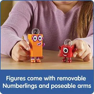 hand2mind Numberblocks One and Two Bike Adventure, Cartoon Action Figure Set, Toy Figures, Toy Vehicle Playsets, Small Figurines for Kids, Number Toys, Math Toys, Stocking Stuffers for Kids 3-5