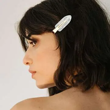 AMCAMI 4 PCS No Crease Hair Clips-No Bend Hair Clips for Styling Acrylic Resin Duck Bill Clips No Dent Alligator Hair Barrettes for Makeup Application Salon Hairstyle Hairdressing Accessories