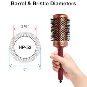 Olivia Garden Heat Pro Round Thermal Hair Brush, HP-52, 2 1/8"