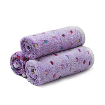 Super Soft Dot Pattern Pet Blanket - 3 Pack, Purple