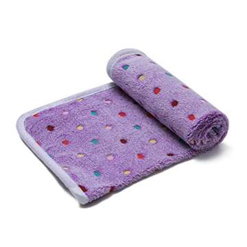 Super Soft Dot Pattern Pet Blanket - 3 Pack, Purple