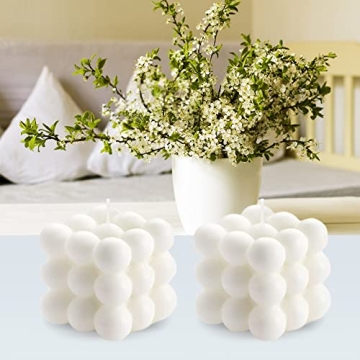 White Bubble Candles Strong Scented Trendy Home Decor