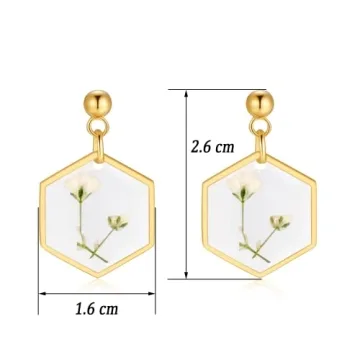 Handmade Pressed Flower Earrings | Resin Dangle Jewelry