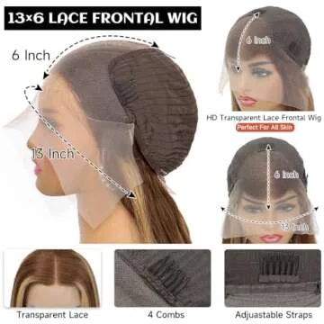Premium 100% Human Hair Ombre Lace Front Wig