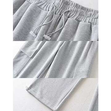 Rxozrxoz Womens Parachute Pants Drawstring Elastic Loose Cargo Sweatpants Y2K Baggy Cargo Pants Jogger with Pockets(Grey-S)