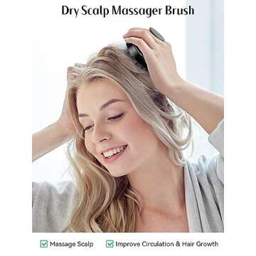 HEETA 2 Pack Hair Scalp Massager Shampoo Brush for Hair Growth, Hair Scalp Scrubber with Soft Silicone, Wet and Dry Hair Detangler (Whole Black & Whole Black)