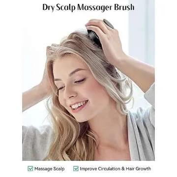 HEETA 2 Pack Hair Scalp Massager Shampoo Brush for Hair Growth, Hair Scalp Scrubber with Soft Silicone, Wet and Dry Hair Detangler (Whole Black & Whole Black)