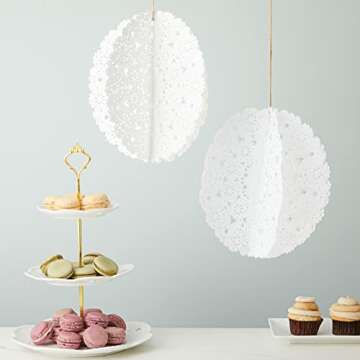 Juvale 300 Pack Round Paper Lace Doilies - 10 Inch Round Doiley Disposable Placemats for Crafts & We...