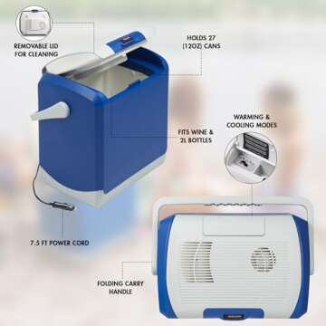 Wagan EL6224 12V Personal Thermoelectric Cooler/Warmer, 24 Liter Capacity, Portable Electric Car Coo...
