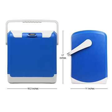 Wagan EL6224 12V Personal Thermoelectric Cooler/Warmer, 24 Liter Capacity, Portable Electric Car Cooler Warmer with 12/24V DC, 12V Small Fridge for Car, RV, and Camping Use, UL Listed