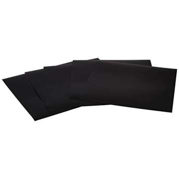 12 x 12-inch Black AC Cardstock Pack by American Crafts | Includes 60 sheets of heavy weight, textured black cardstock