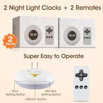 Bathroom Clock 2 PACK,10 Levels Dimmable+3 Light Colors Bathroom Night Light+Shower Clock Waterproof, 90Lumen Bathroom Wall Clock+Shower Timer, Aora Night Light Bathroom Clocks Wall Shower Clock Timer