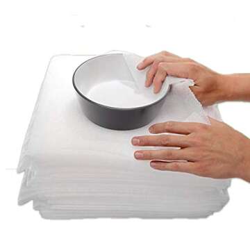 100 Pack Premium Cushioning Foam Wrap Sheets 12x12x1/16" Packing Foam Sheets for Fragile Items and M...