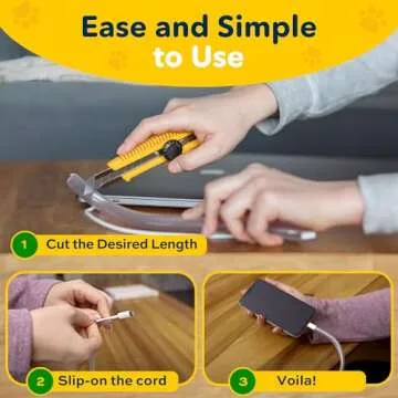 PROTECTO Heavy Duty Cord Protectors from Pets No Chew Solution, 7ft Easy to Use Dog & Cat Cord Protector, Clear & Odorless Critter Cord Covers for Pets, Power Audio & Video Wire Protector Tubing