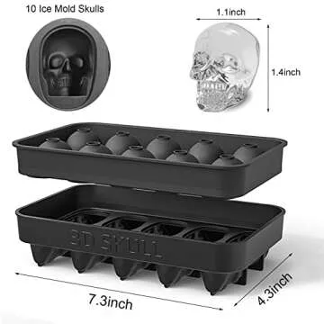 Skull Ice Cube Trays: Fun Silicone Mold for Drinks