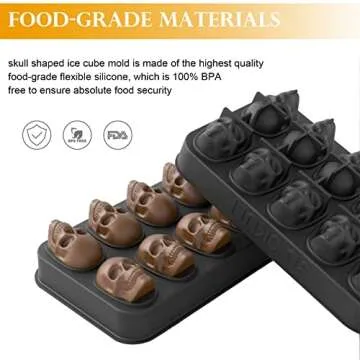 Skull Ice Cube Trays: Fun Silicone Mold for Drinks