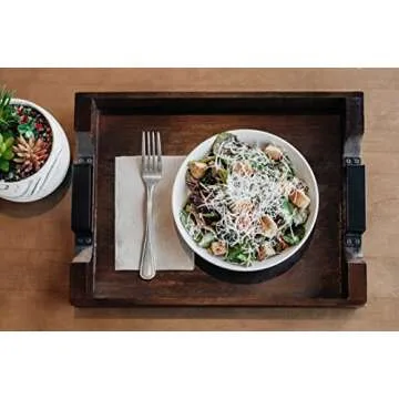 Wooden Serving Tray with Handles for Stylish Entertaining