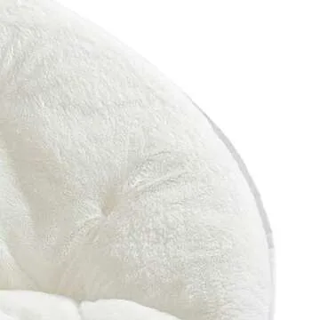 Urban Lifestyle Faux Fur Saucer Chair, 22"D x 32"W x 29"H, White/Gold