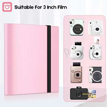 Ablus 160 Pockets Mini Photo Album for Fujifilm Instax Mini Camera, Polaroid Snap, Z2300, SocialMatic Instant Cameras & Zip Instant Printer (160 pockets, Pink)