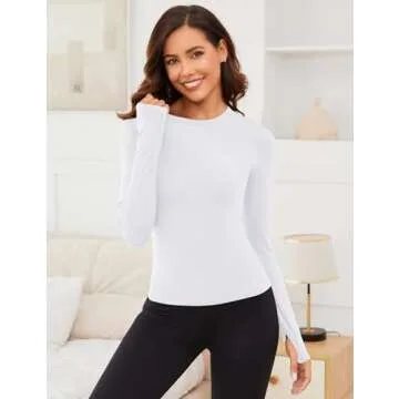 Rapbin Women's Thermal Long Sleeve Crewneck Undershirt