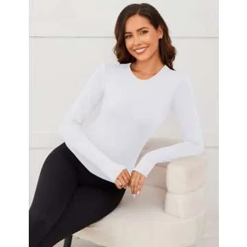 Rapbin Women's Thermal Long Sleeve Crewneck Undershirt