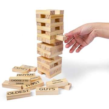 Prezey Drinking Games for Adults - 54 Blocks Set with 48 Dares | Perfect White Elephant Gifts for Ad...