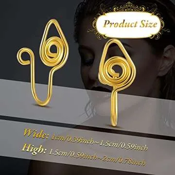 Batiyeer 20 Pieces Nose Cuffs African Nose Hoop Fake Gold Nose Ring Cuff Nose Ring Non Piercing Nose...