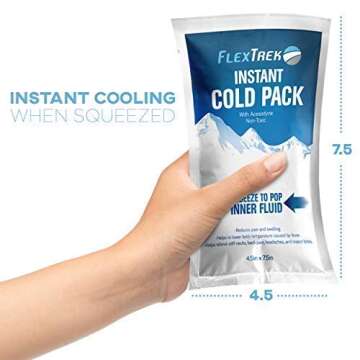 Disposable Instant Cold Pack (6-Pack) - Emergency Breakable First Aid Kit Content for Body Injuries ...