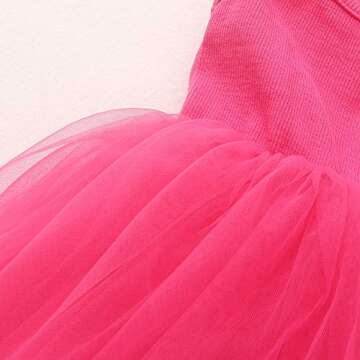 ZINPRETTY Toddler Dress Baby Girls Tutu Playwear Sleeveless Birthday Party Outfit Infant Tulle Sundress Knee Length 4-5T Rose