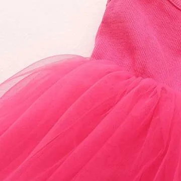ZINPRETTY Toddler Dress Baby Girls Tutu Playwear Sleeveless Birthday Party Outfit Infant Tulle Sundress Knee Length 4-5T Rose