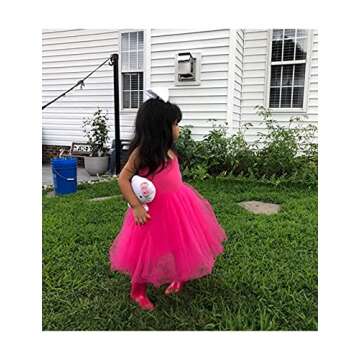 ZINPRETTY Toddler Dress Baby Girls Tutu Playwear Sleeveless Birthday Party Outfit Infant Tulle Sundress Knee Length 4-5T Rose