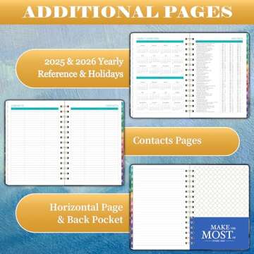 2025-2026 Planner - Academic Planner 2025-2026, Jul. 2025 - Jun. 2026, 8.4"x 6.3", 2025-2026 Weekly and Monthly Planner with Elastic Closure, Sticky Tabs + Hardcover - Dreaming Sea
