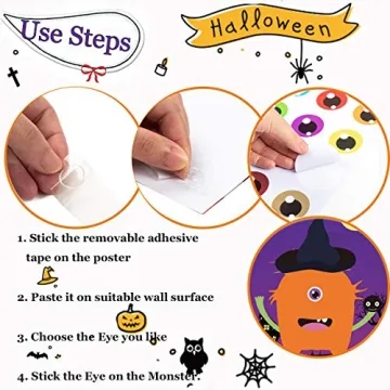 Funnlot Pin The Eye on The Monster Game for Halloween Fun